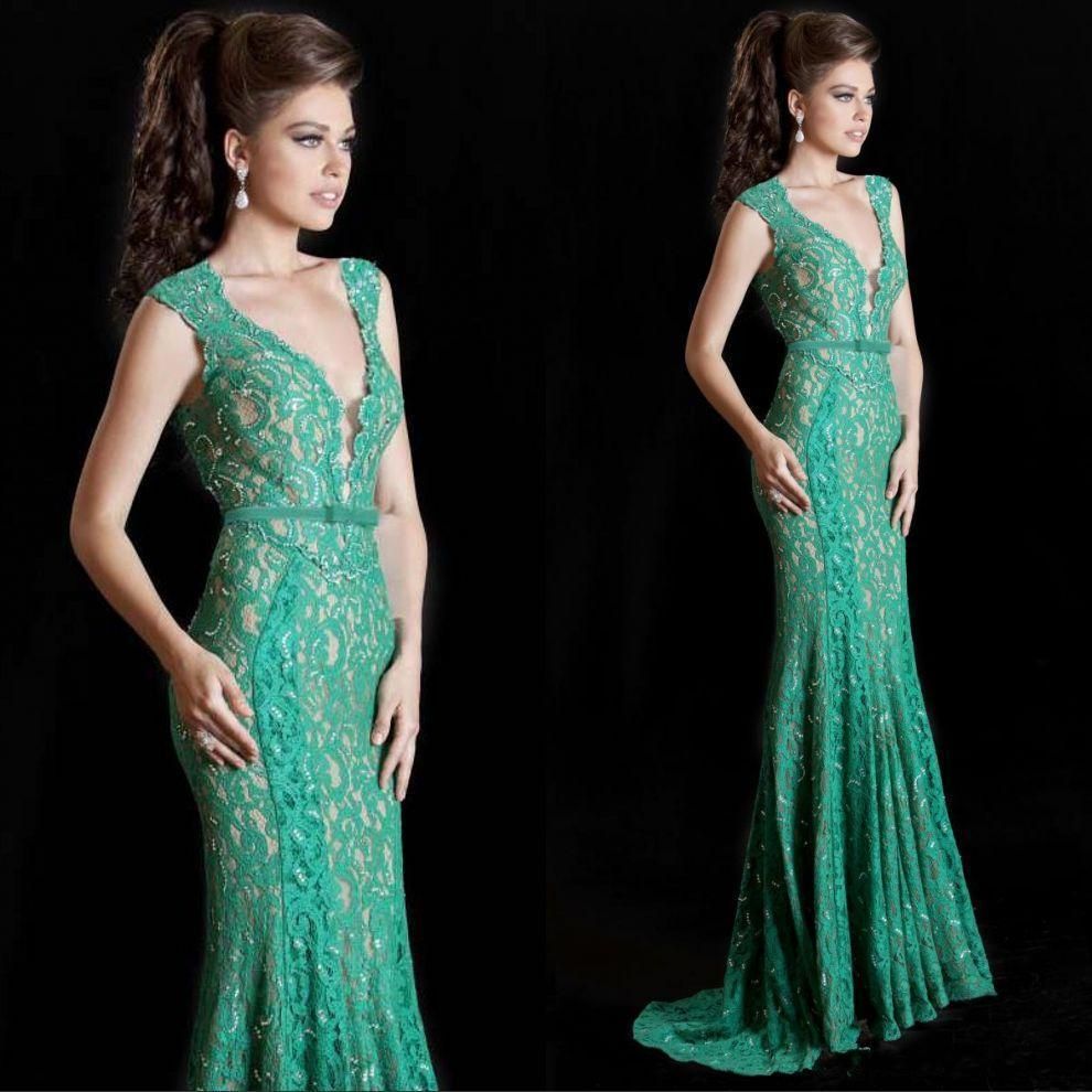 Neck Evening Ball Dress Long Sash New Gown Mermaid Sexy Prom Formal ...