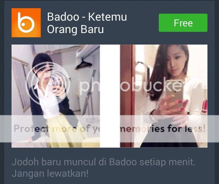 Iklan Badoo dalam ponsel: jodoh baru setiap menit